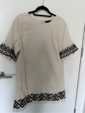 Banana Republic Cream Mini Dress with Black Geometric Trim